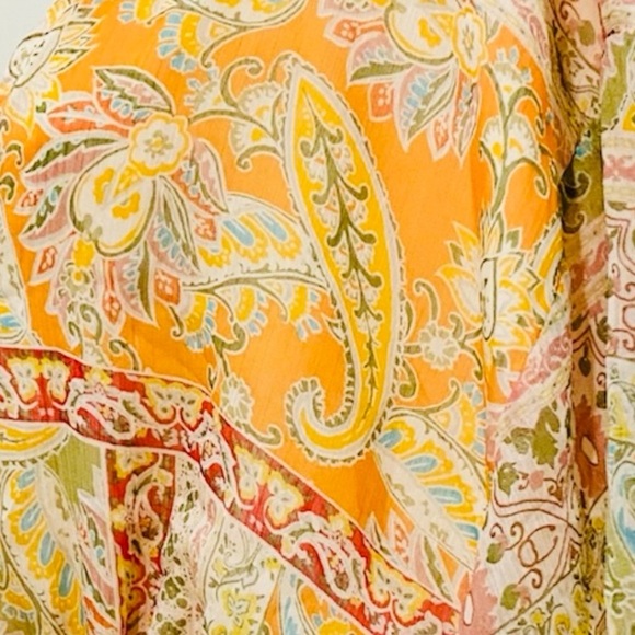 Fate The Label NWT Paisley Floral Romper Orange Patchwork Print - Picture 13 of 13